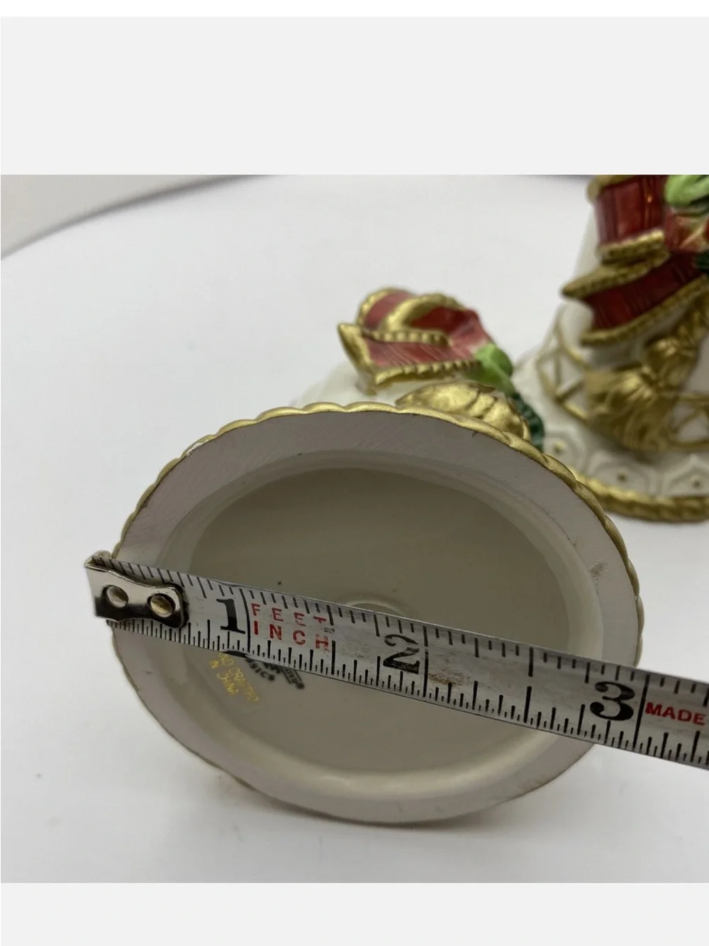 Vintage Fitz & Floyd Christmas Salt & Pepper Shakers - Hand-painted Bell Shape